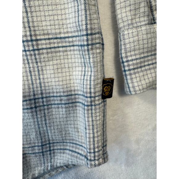 Howler Bros Flannel Western Shirt Beige Tan Gray Plaid Cotton Snap Button XL - Picture 7 of 10